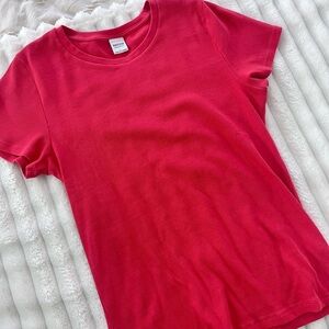 Aritzia Vibrant Red Ribbed Tee